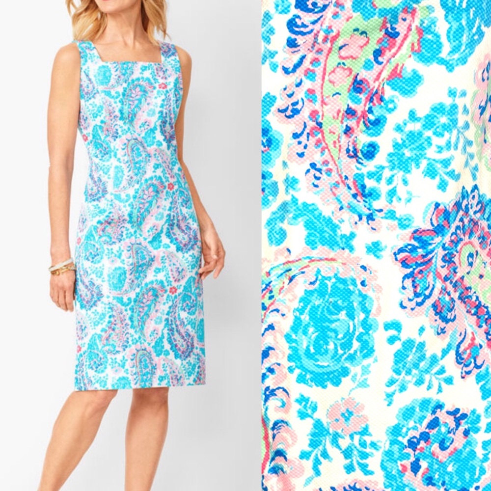 Talbots Fresco Paisley Sheath Midi Dress